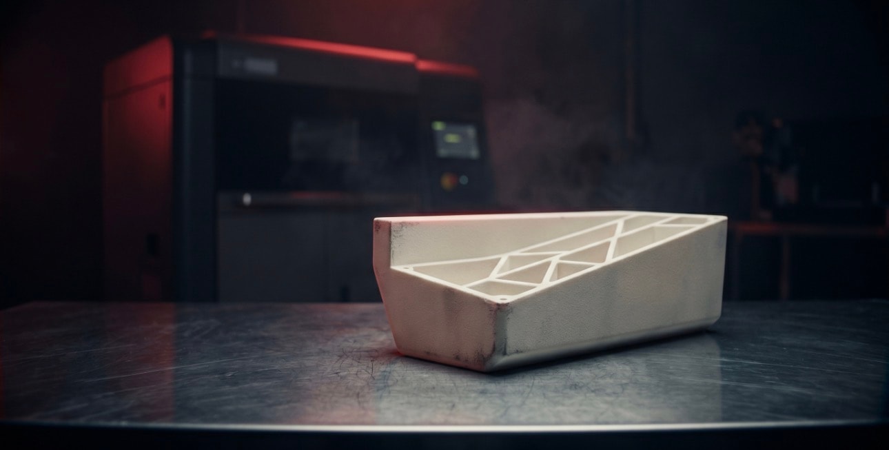 Precision SLS 3D-printed part produced by EmAero